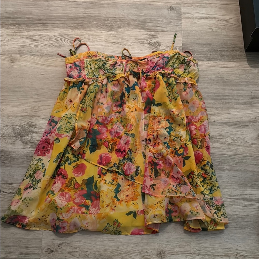 Vibrant Floral Strapless Dress